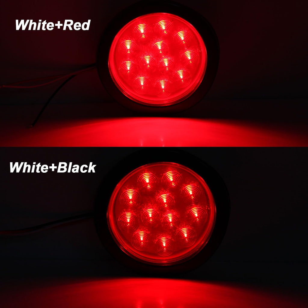 4" Inch Round Red Led Stop Turn Tail Lights