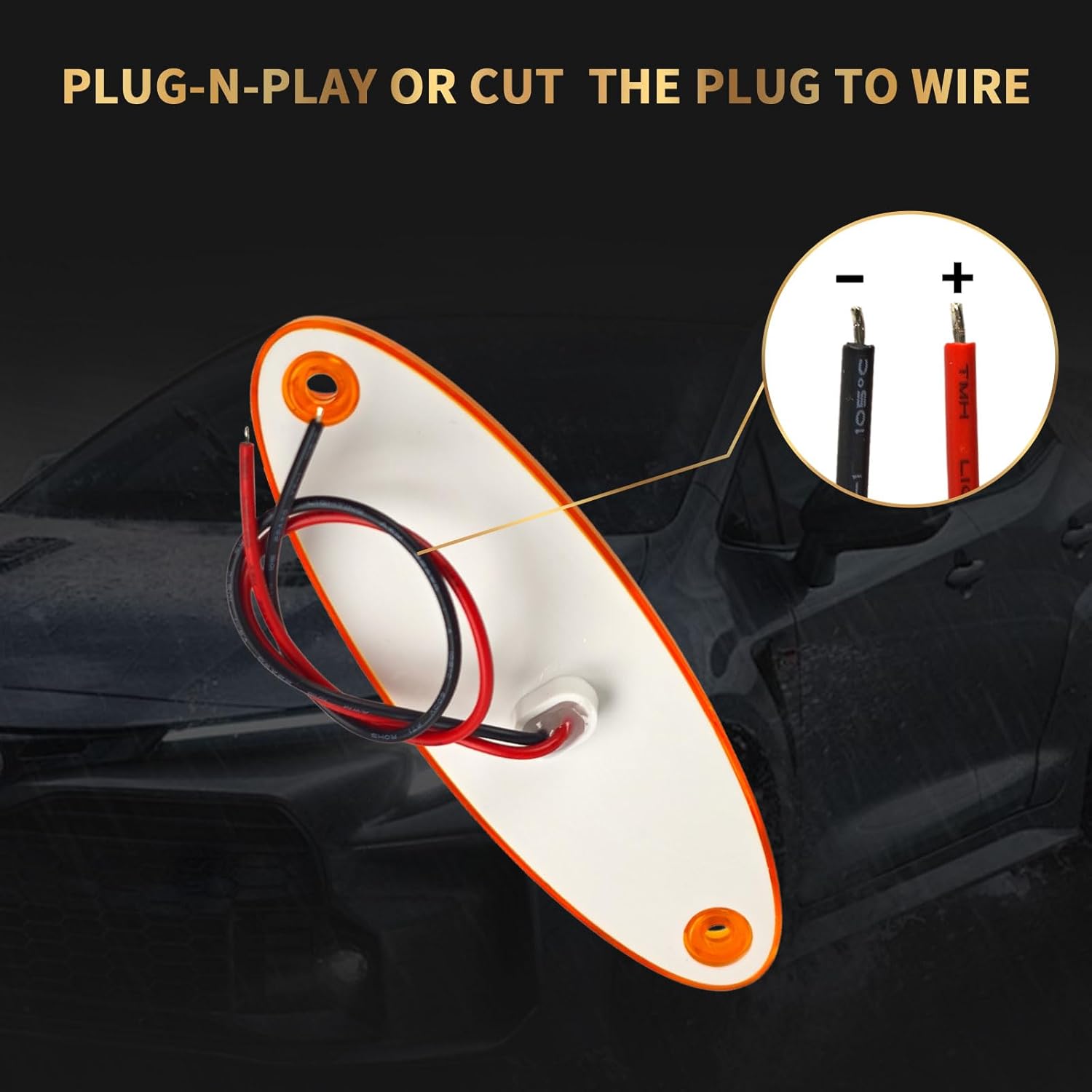 Amber LED Cab Marker Top Roof Running Lights  (5pack)