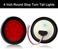 4" Inch Round Red Led Stop Turn Tail Lights