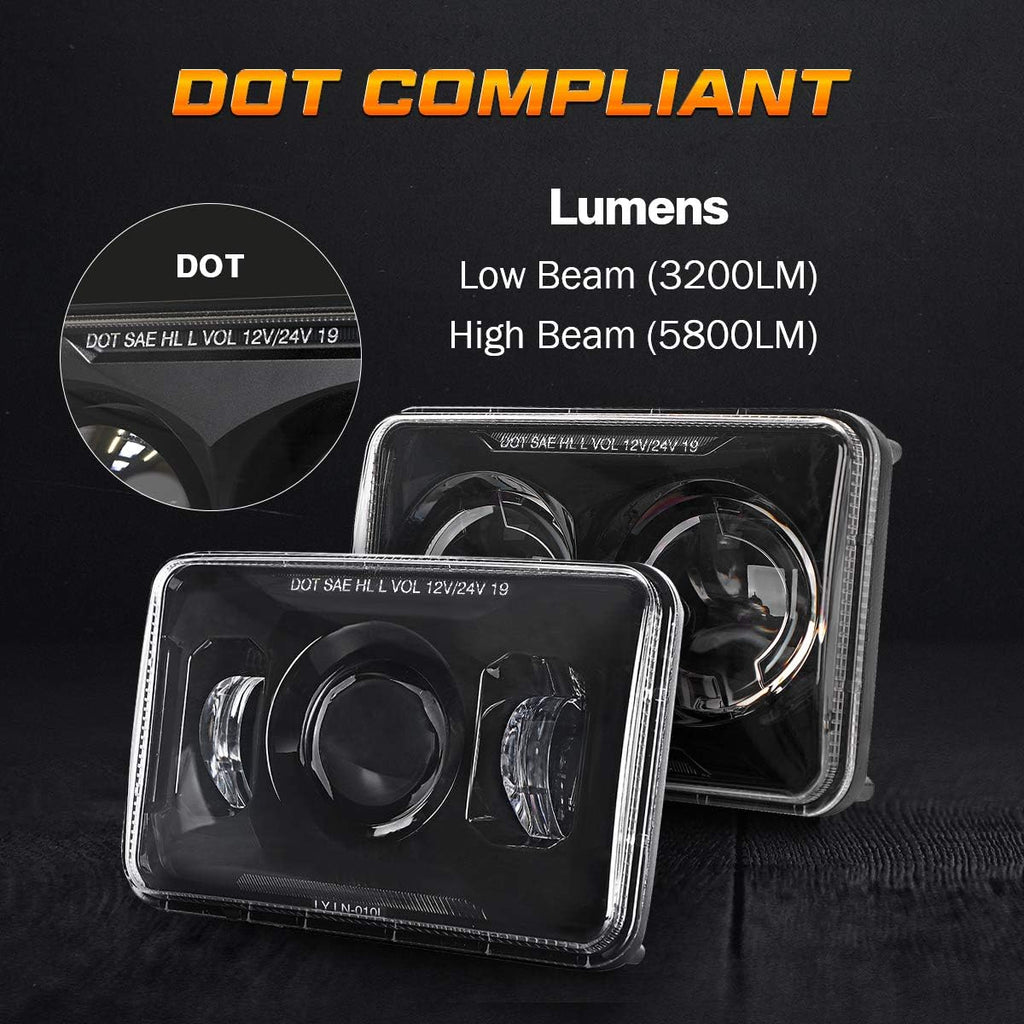 4x6 Inch LED Headlights 60W (4 pack)