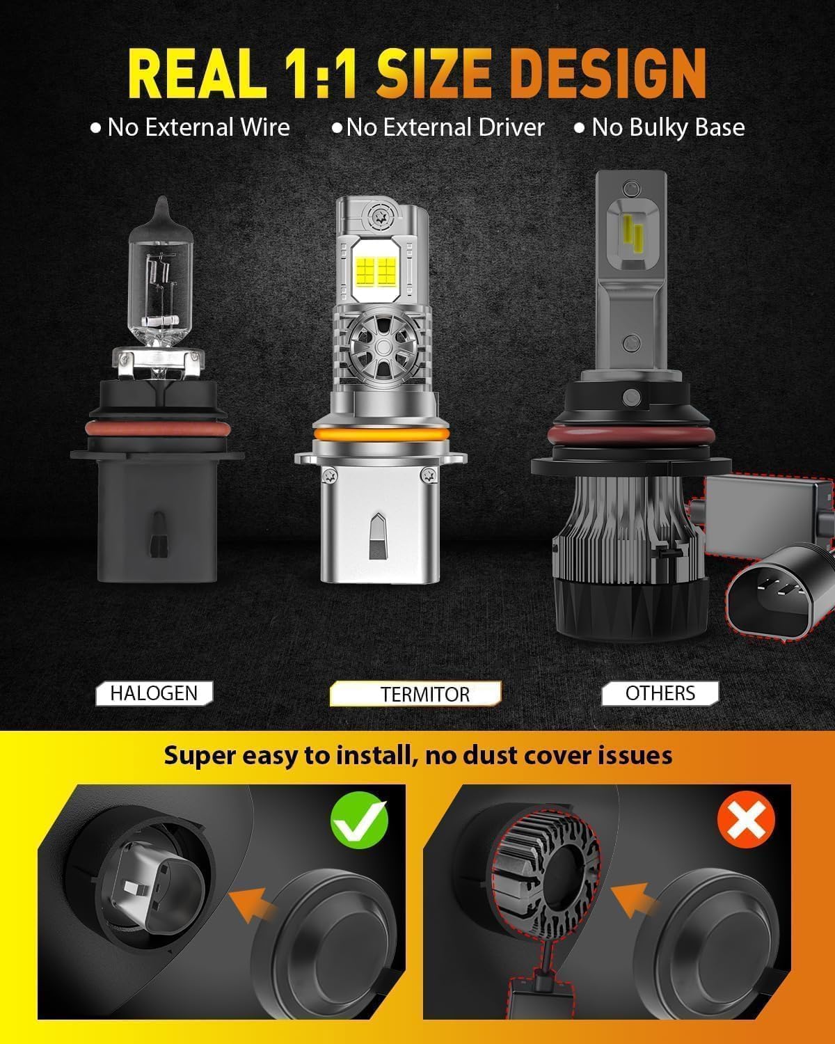 9007 Light Bulbs 50000LM (2pack)