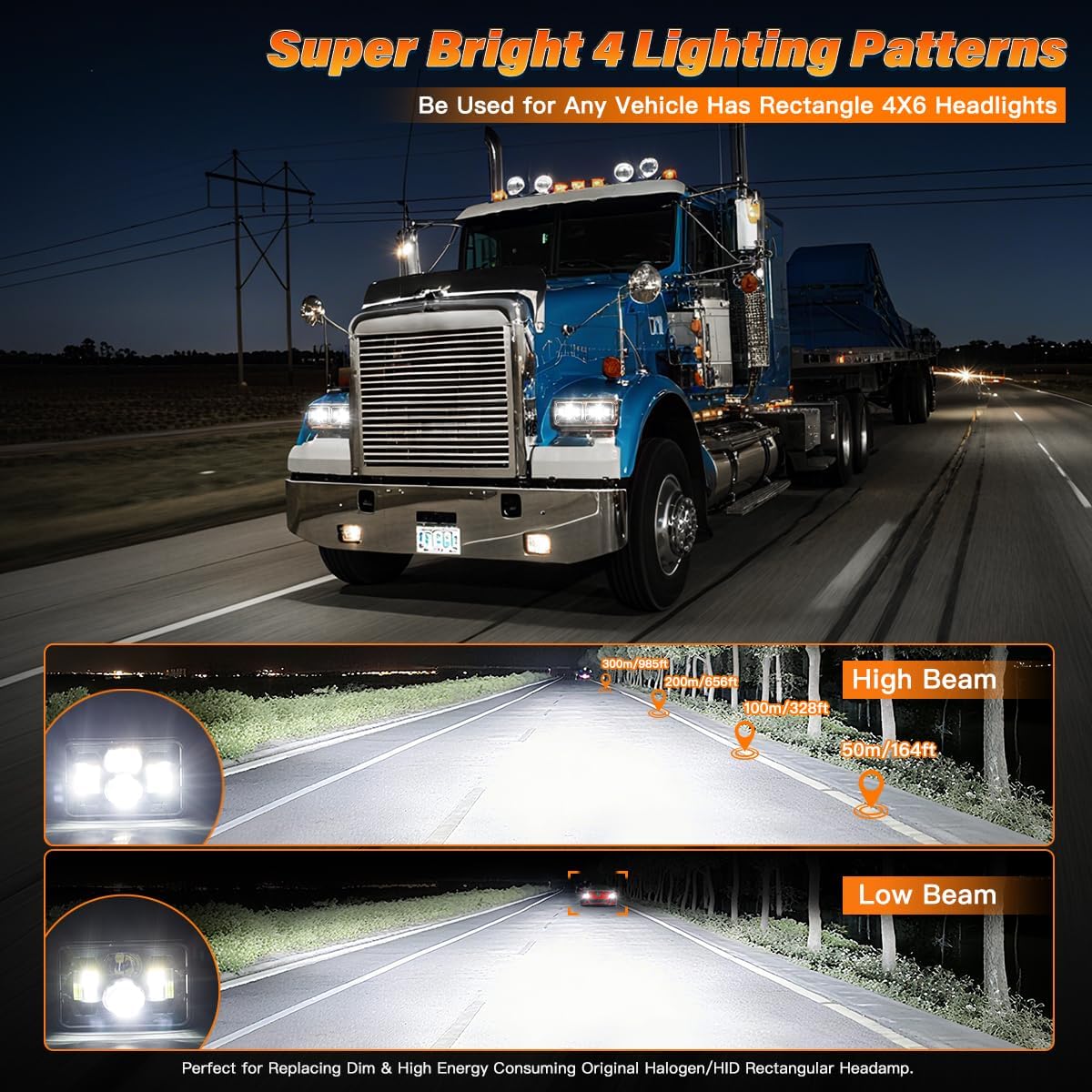 LED Headlights Aluminun Frame 65W