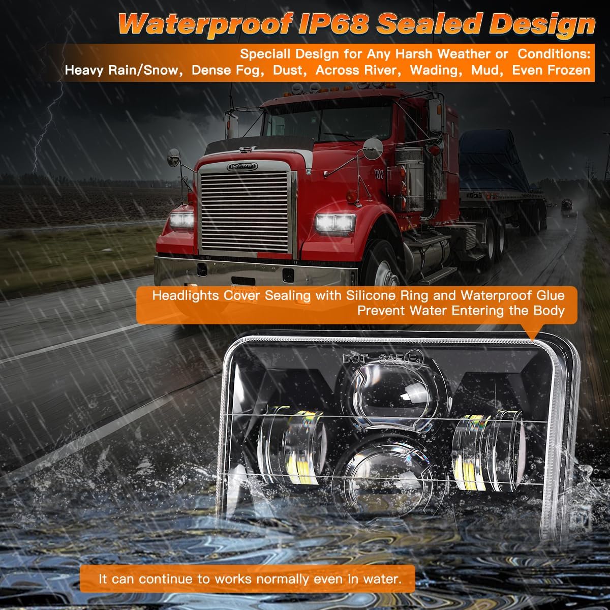 LED Headlights Aluminun Frame 65W