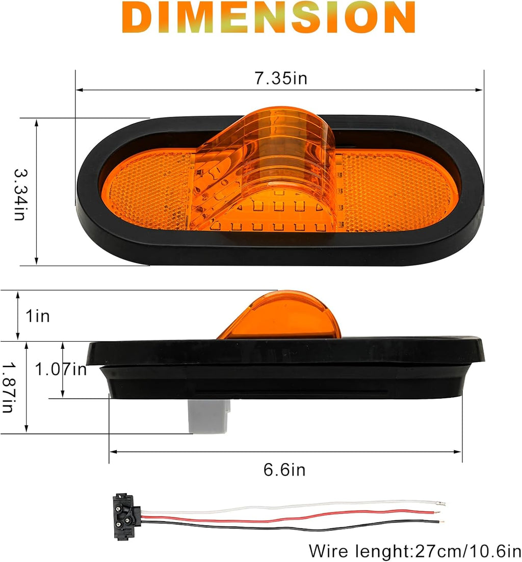 Amber 6.5 inch trailer turn signal light