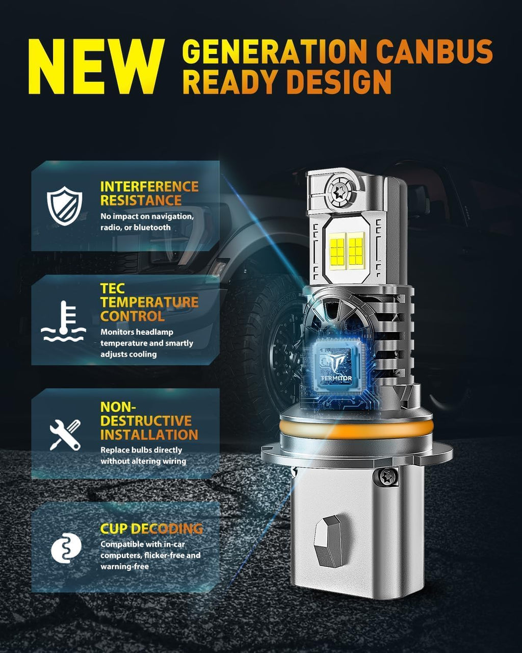 9007 Light Bulbs 50000LM (2pack)