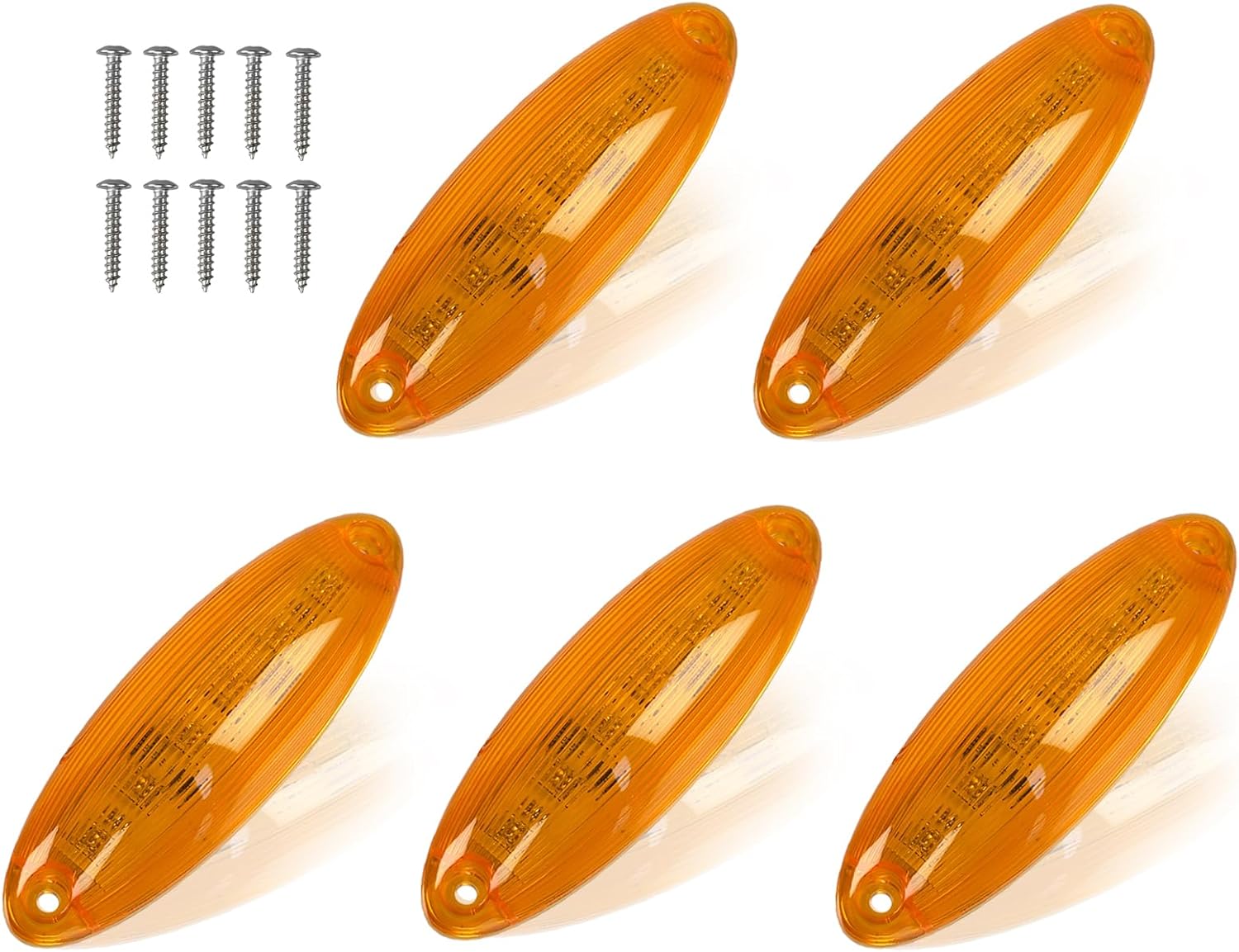 Amber LED Cab Marker Top Roof Running Lights  (5pack)