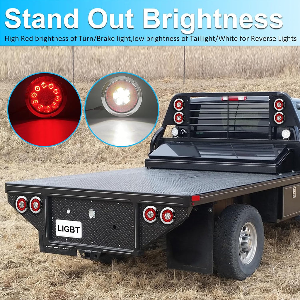 4 Inch Red White LED Round ligh